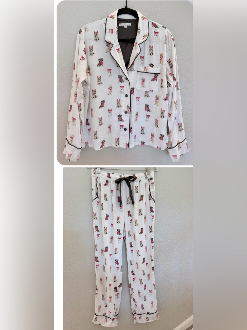 Z Supply Holiday Dogs Flannel Pajama Set, Size M